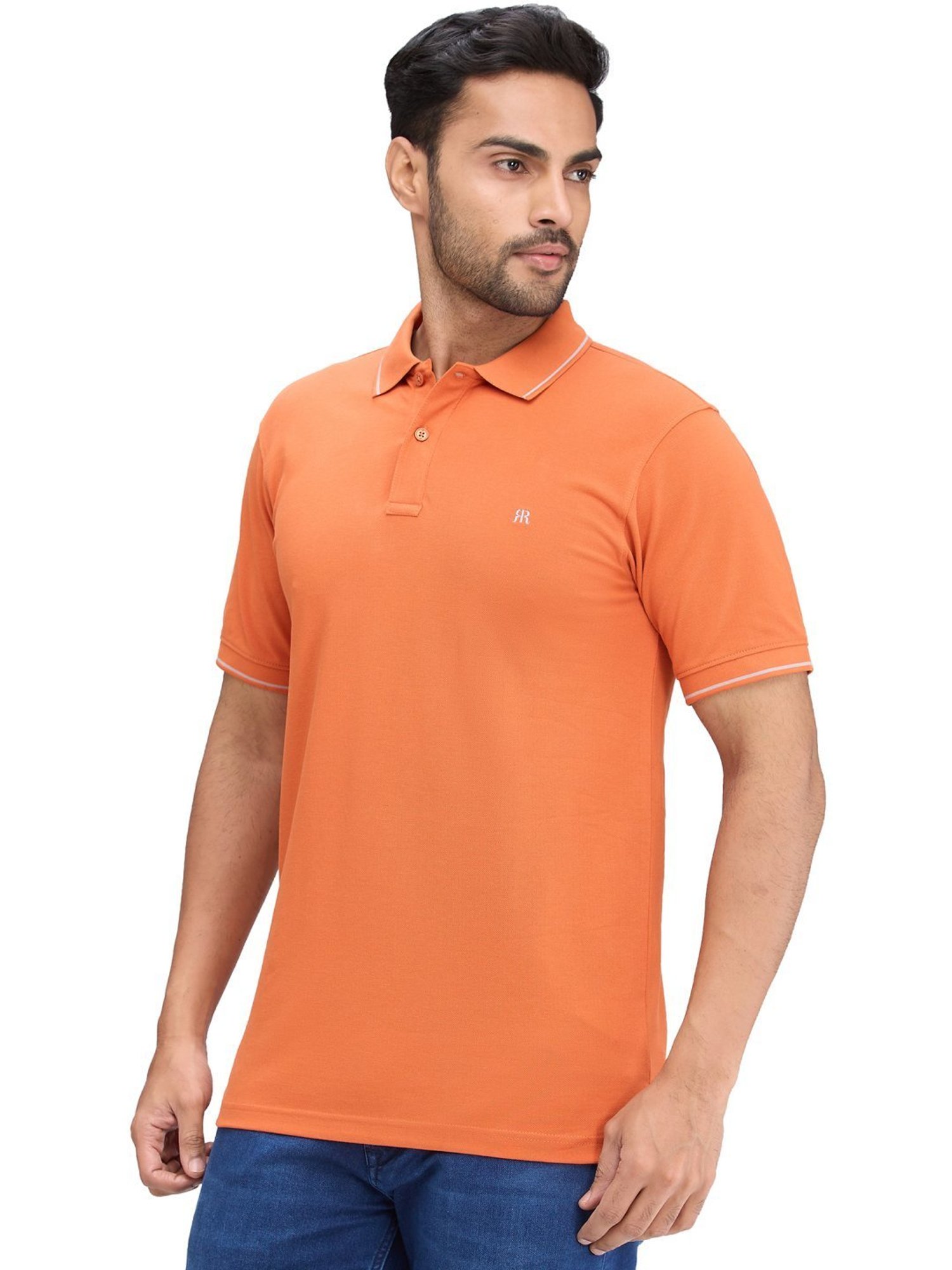 Raymond Orange Slim Fit Polo T-Shirt