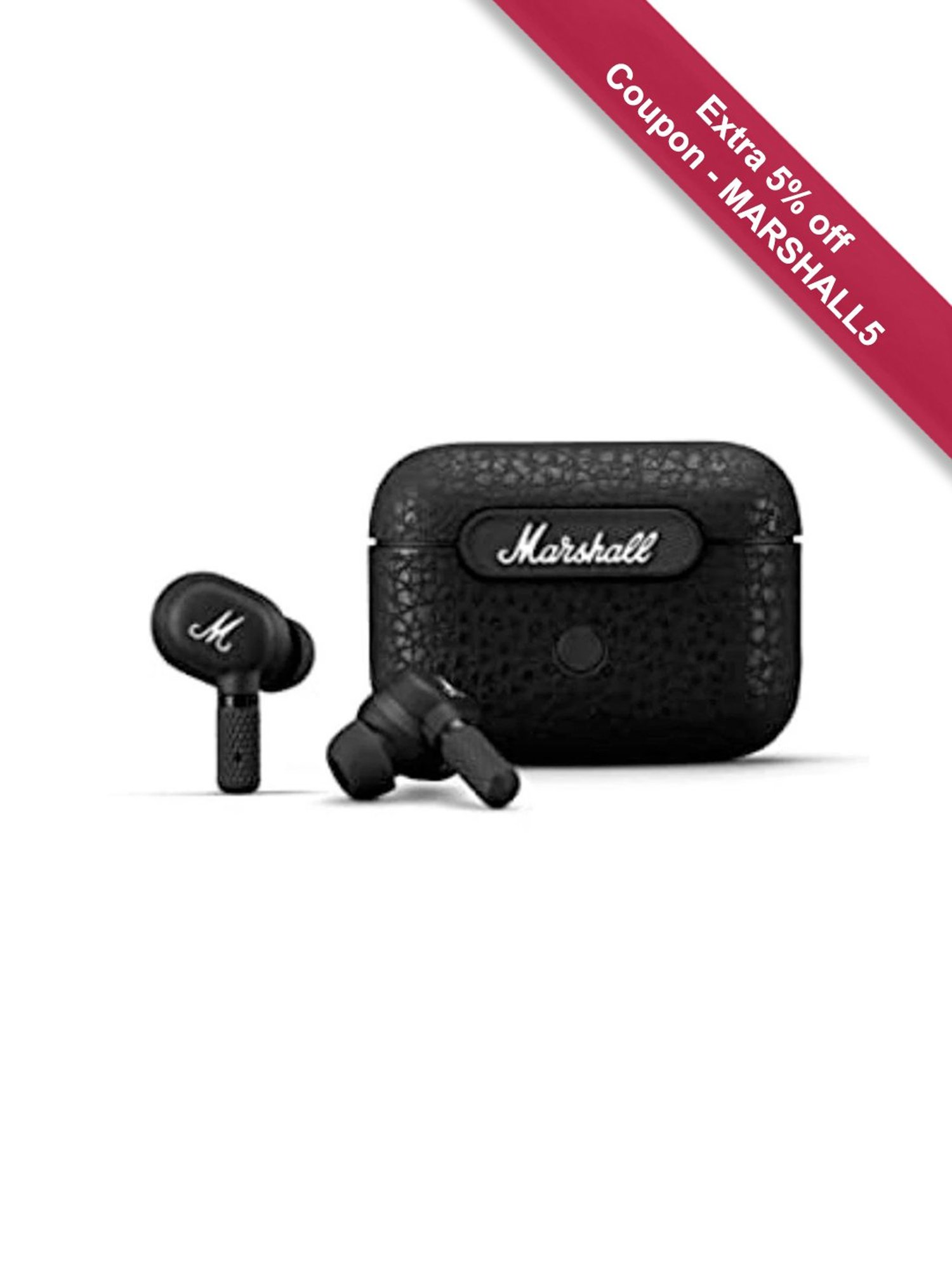 Marshall Motif True Wireless Noise Canceling Earbuds (Black)