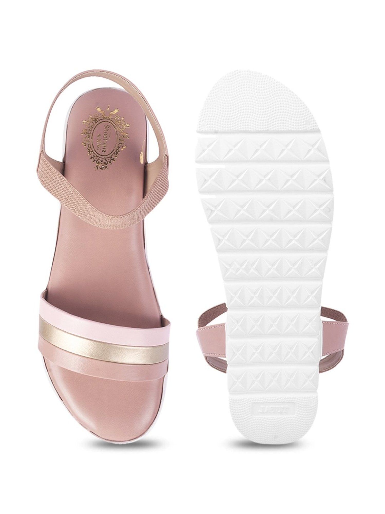 Shoetopia Women's Pink Ankle Strap Sandals