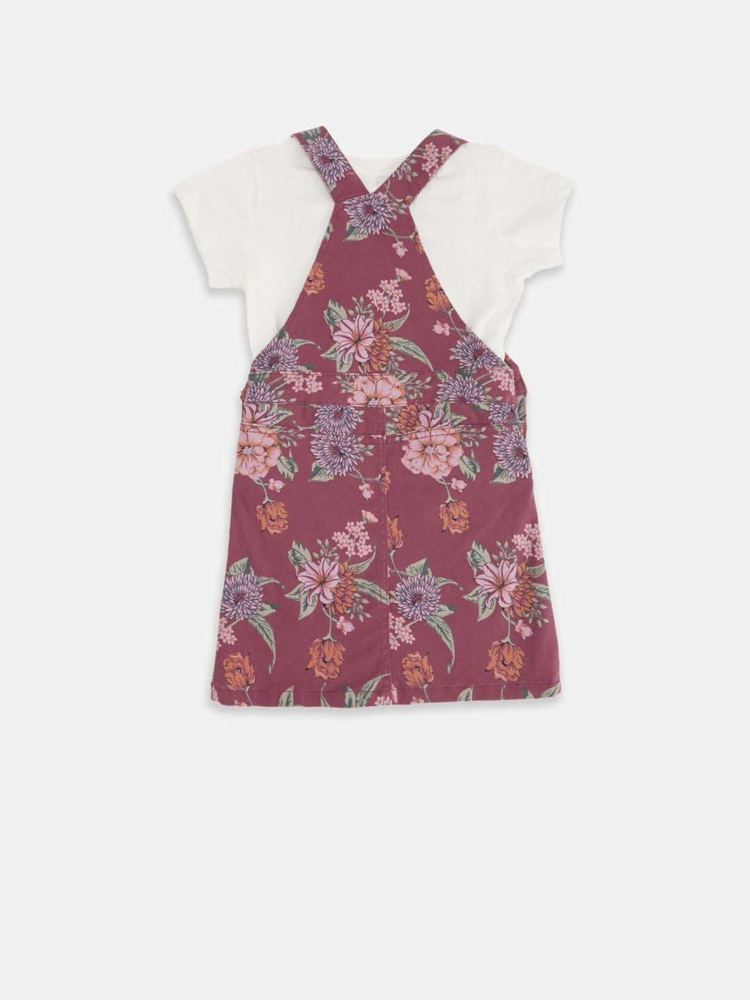 Pantaloons Junior Dusty Pink Cotton Floral Print Dress Set