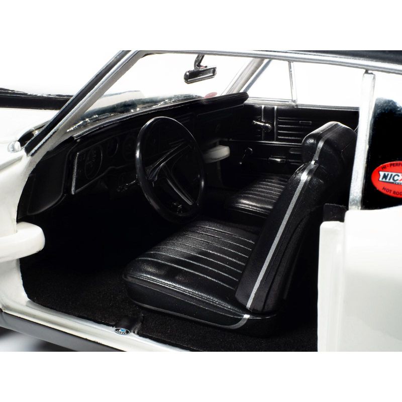 1968 Chevrolet Nickey Chevelle SS Hardtop Ermine White with Black Top 1/18 Diecast Model Car by Autoworld