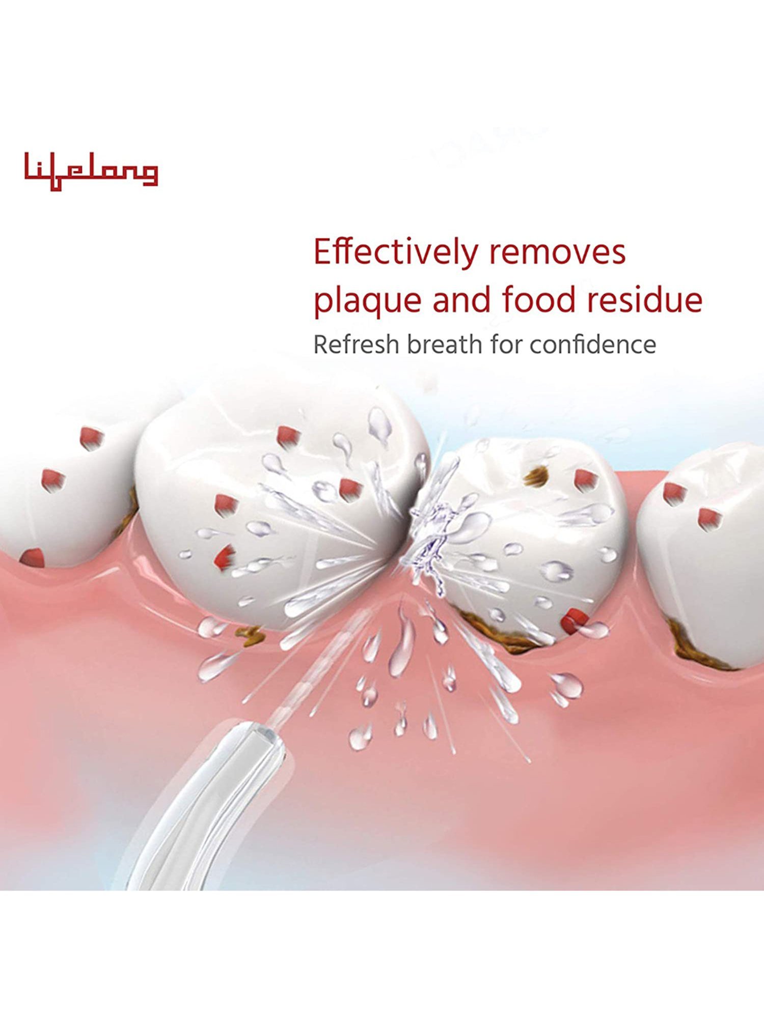 Lifelong LLDC36 Rechargeable Water Teeth Flosser (White)