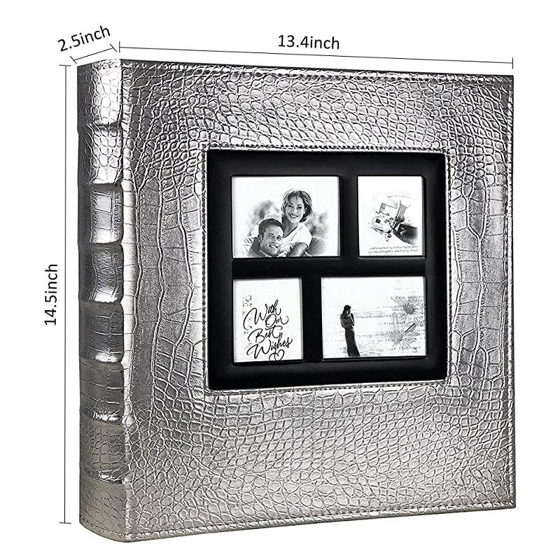 Photo Picutre Album 4x6 500 Photos, Extra Large Capacity Leather Cover Wedding Family Anniversary Photo Albums Holds 500 Horizontal and Vertical Photos(Beige)