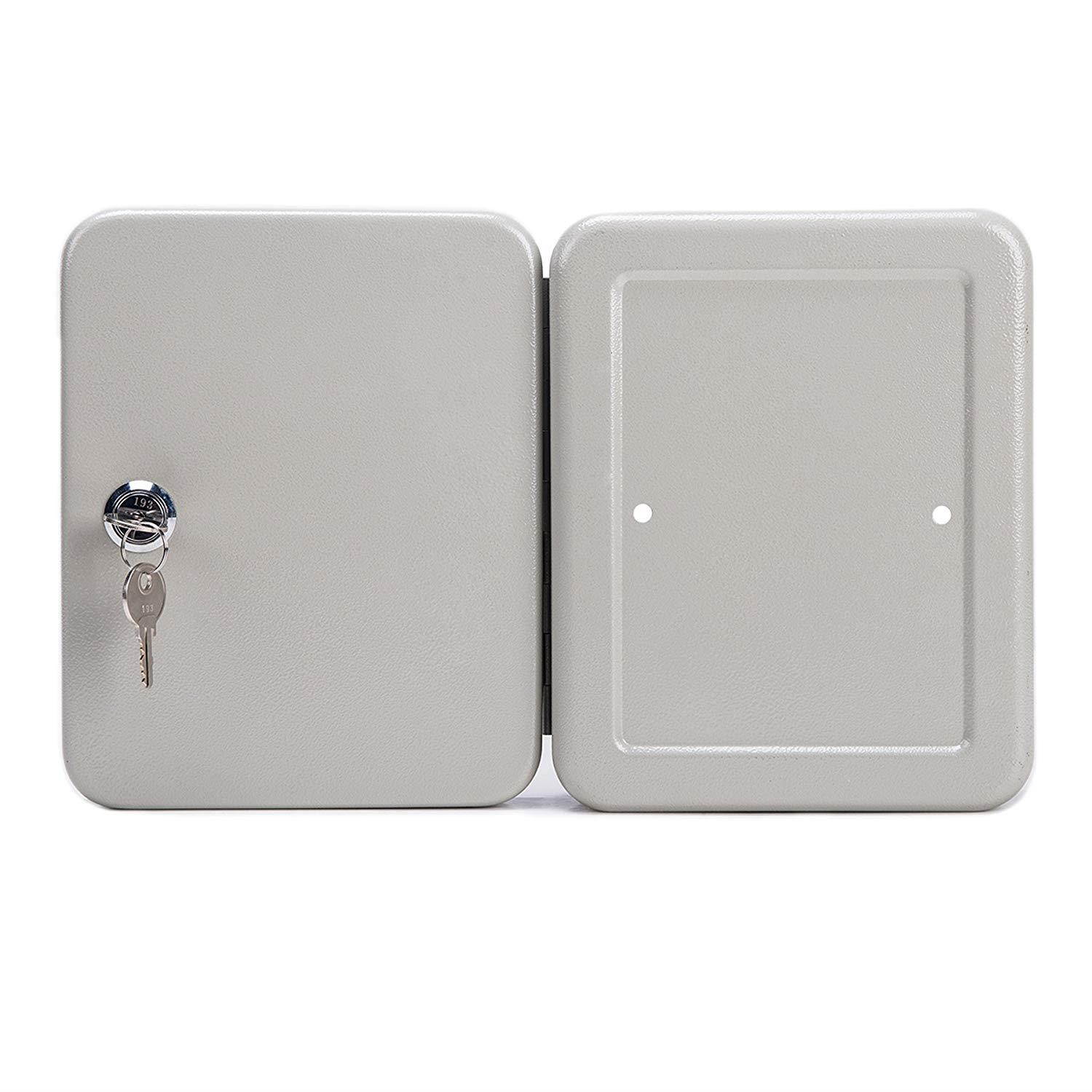 CO-Z Carbon Steel Key Cabinet Storage Box Organizer for Keys with Mechanical Lock 2 keys (white for 20 keys)