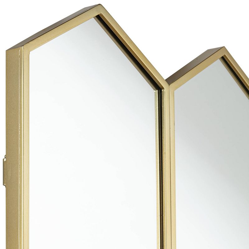 Troye Gold Metal 35 1/2" x 29 1/2" 6-Hexagonal Wall Mirror