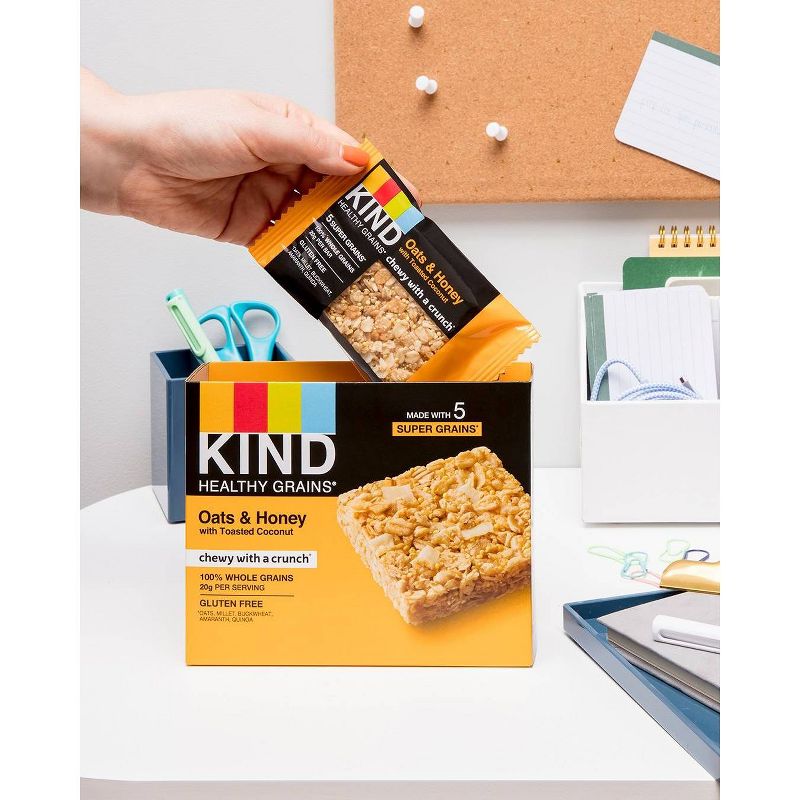 KIND Healthy Grains Oats & Honey, Gluten Free Granola Bars - 5ct