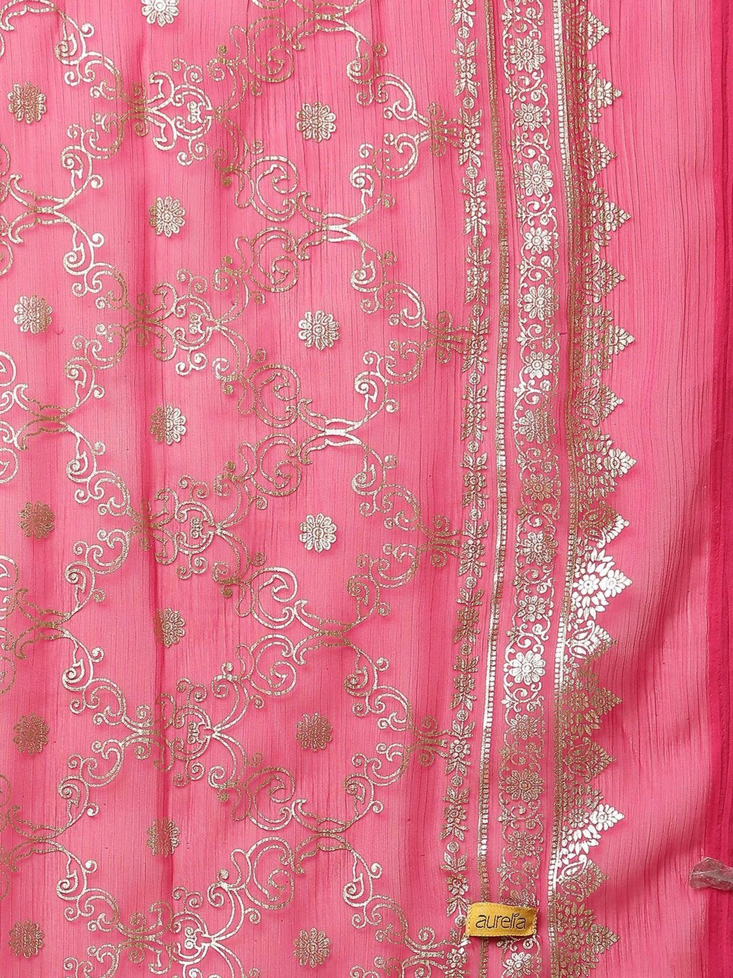 Aurelia Pink Printed Dupatta