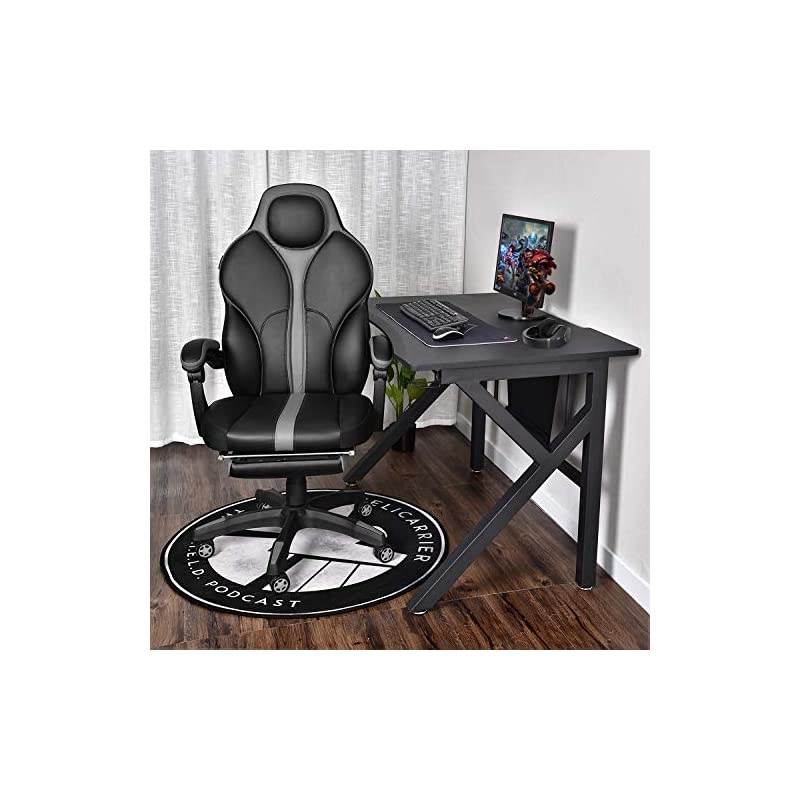 Gaming Chair Ergonomic High Back Racing Style with Adjustable Armrest and Retractible Footrest PU Leather Back Recliner Swivel Rocker Office Chair(2020) Gray