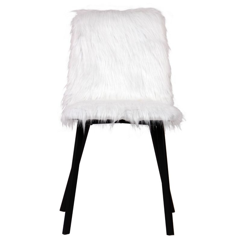 Linnea Faux Fur Desk Chair White - ACEssentials