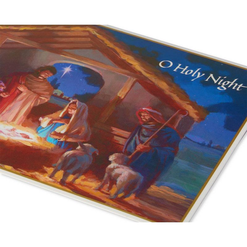 14ct Manger At Night Christmas Boxed Greeting Cards & White Envelopes