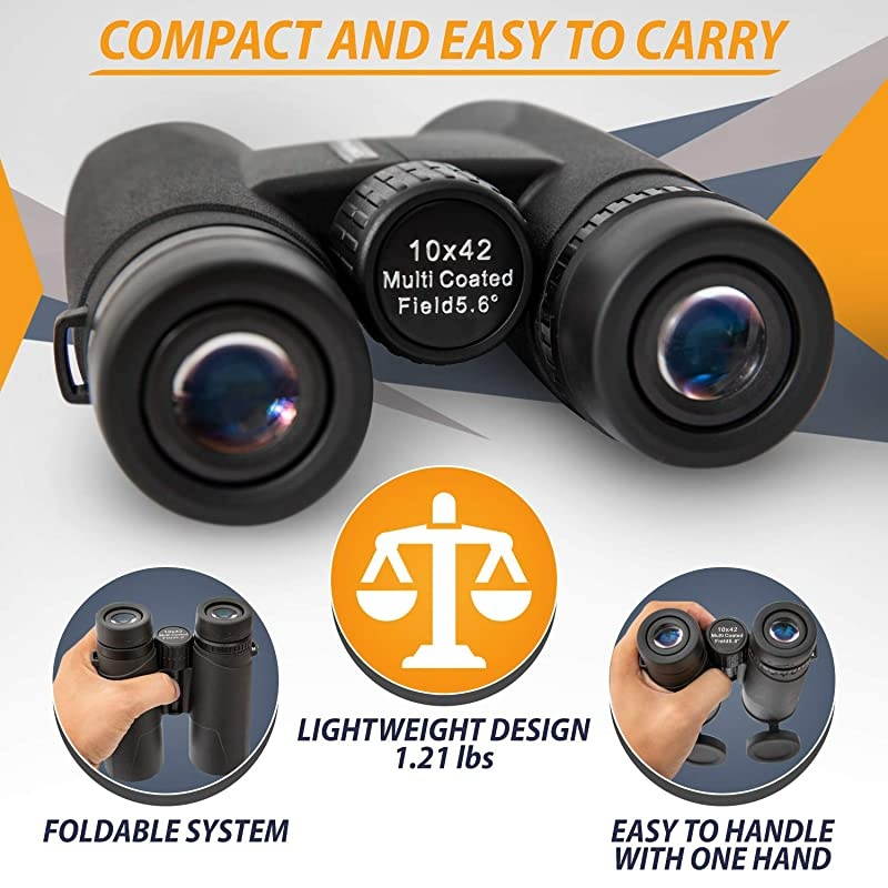 Binoculars for Bird Watching &ndash; Premium Bird Watching Binoculars for Adults - Lightweight Binocular kit for Birding - 10x42 Long Range and High Powered Binoculars