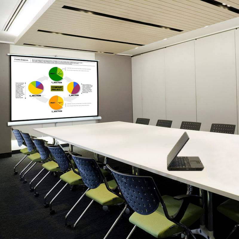 Leadzm 84 inch Portable Indoor Outdoor Projector Screen with Stand, 16:9 HD Portable Pull Up Movie Screen Foldable Stand Tripod Home Theater, Gaming, Office