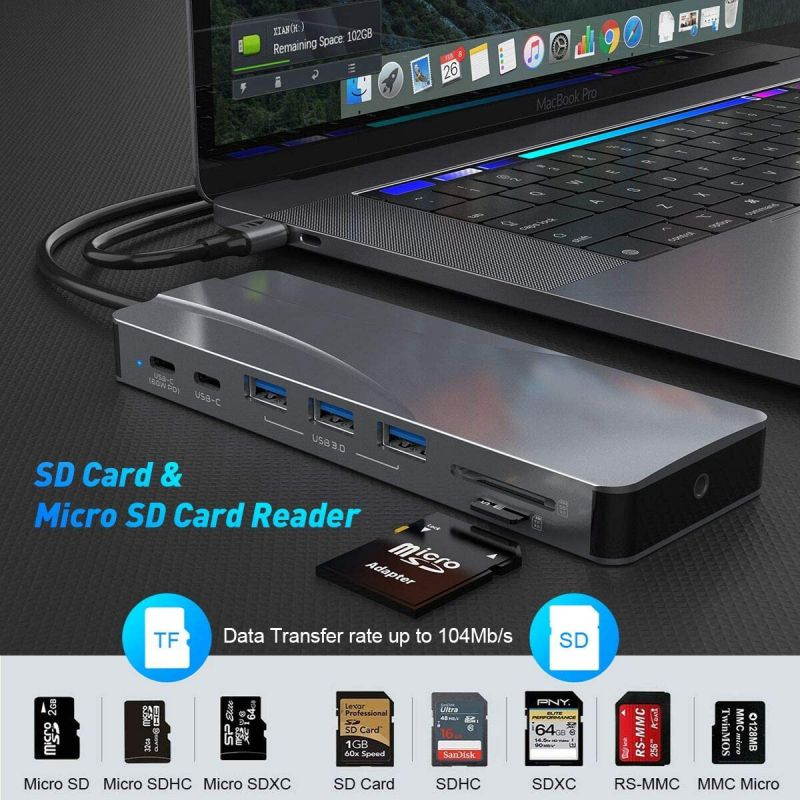 14 in 1 USB C Hub, Triple Display USB C Docking Station with 2 4K HDMI, VGA,Gigabit Ethernet, Power Delivery Type C Port,SD TF, 5 USB Ports,Audio, USB C Dock Compatible for MacBook,Other USB C Laptop