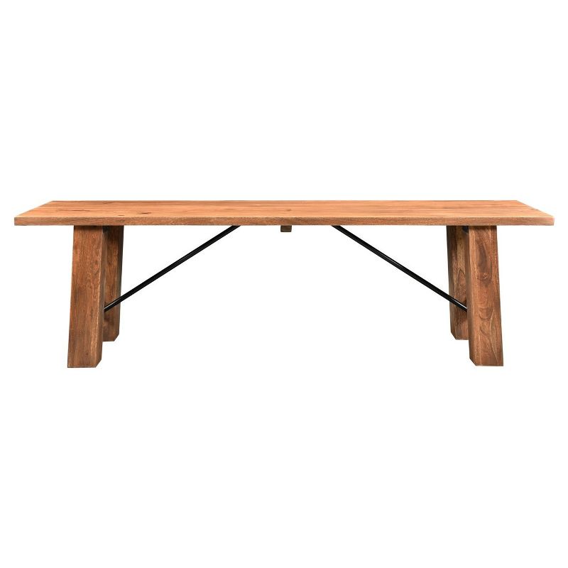 Angled Acacia Wood 71" Bench Brown - Timbergirl