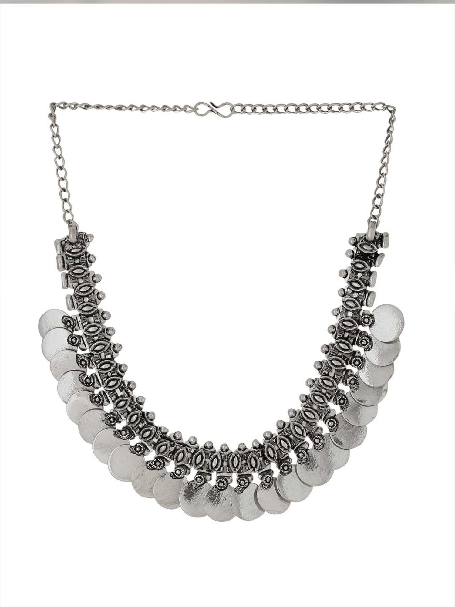 NVR Silver-Plated Oxidized Necklace for Women