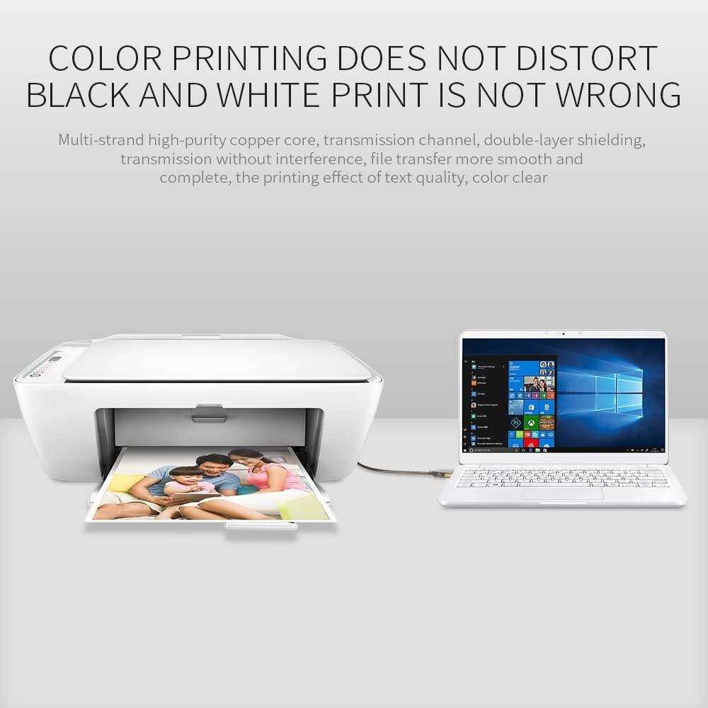 Printer Cable USB Printer Scanner Cable 6ft High Speed A Male to B Male Cord for HP Canon Epson Dell Samsung etc