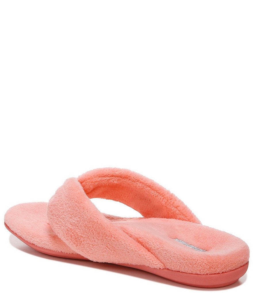Vionic Lydia Washable Plush Terry Cloth Thong Slippers