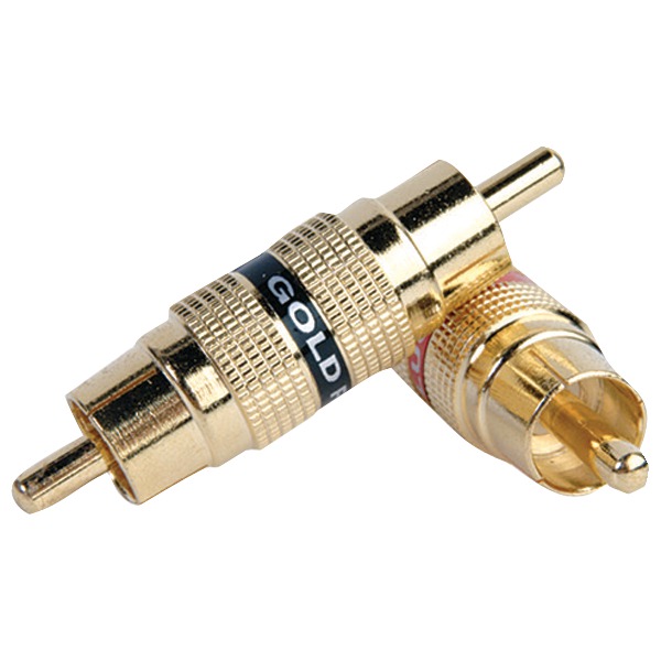 RCA Male-to-Male Left-and-Right Barrel Audio Connectors, Metal with Gold Finish, BF105, 2 Count