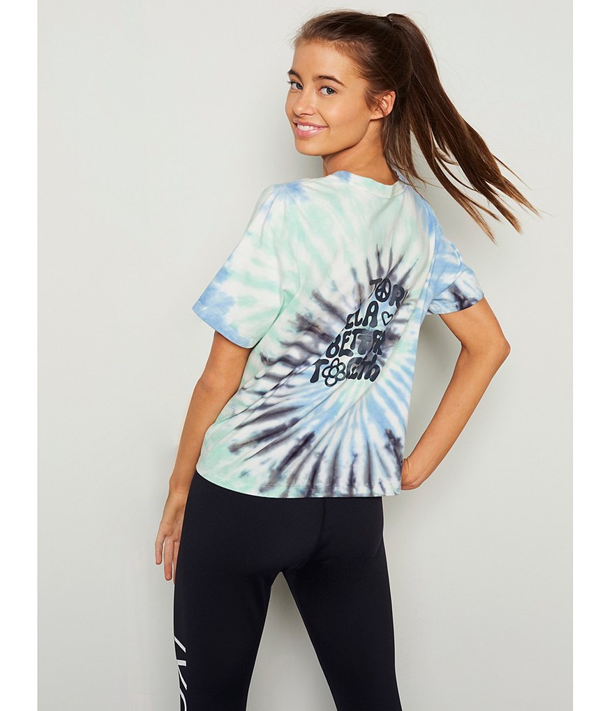 Ivory Ella Short Sleeve Cropped Tie-Dye Tee