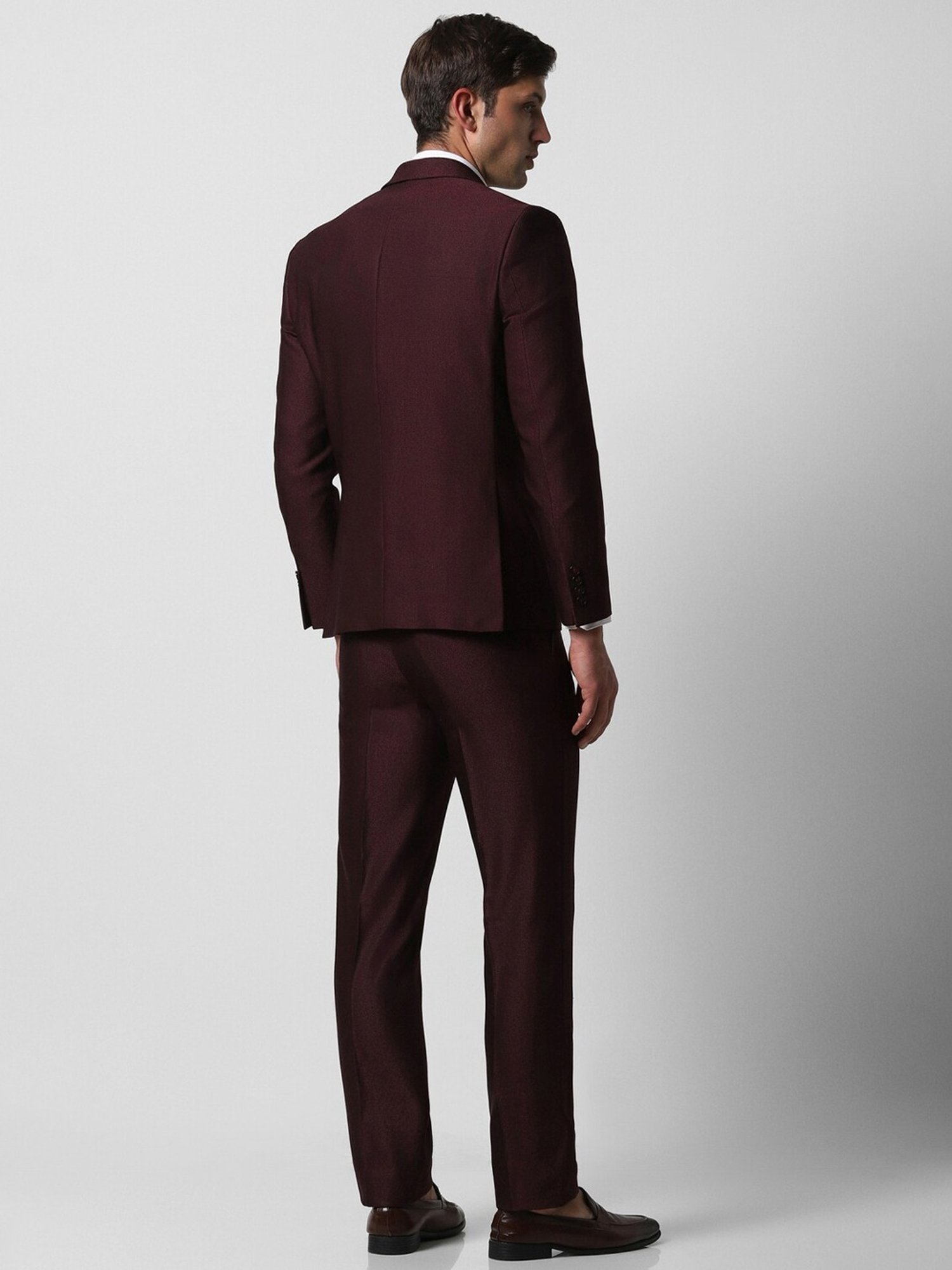 Van Heusen Maroon Slim Fit Two Piece Suit