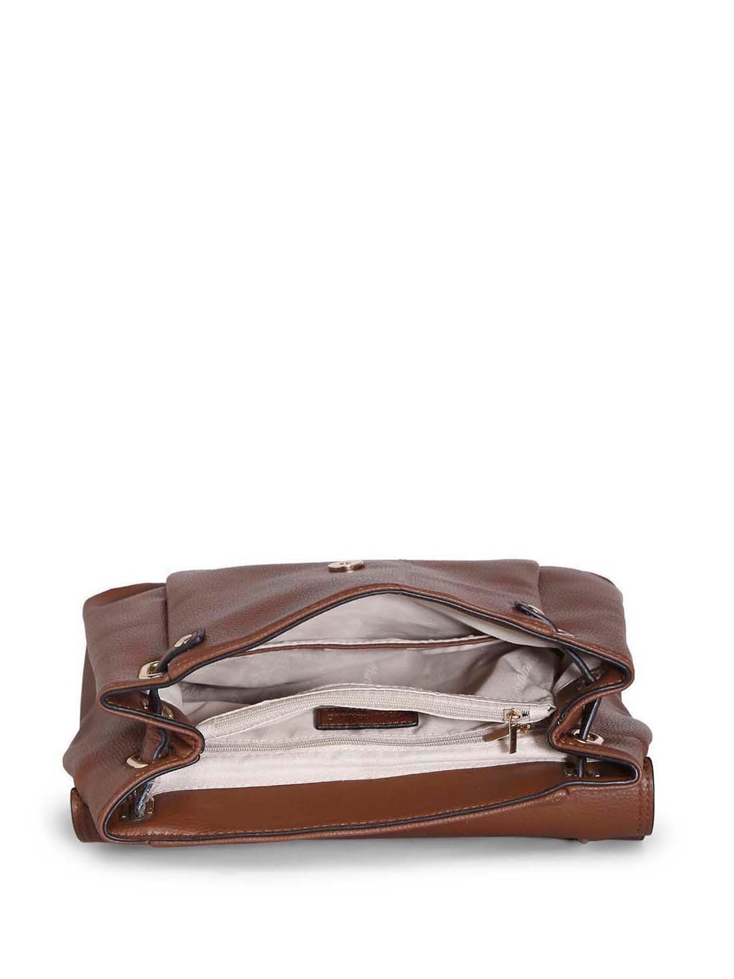 Marina Galanti Brown Solid Medium Satchel Handbag