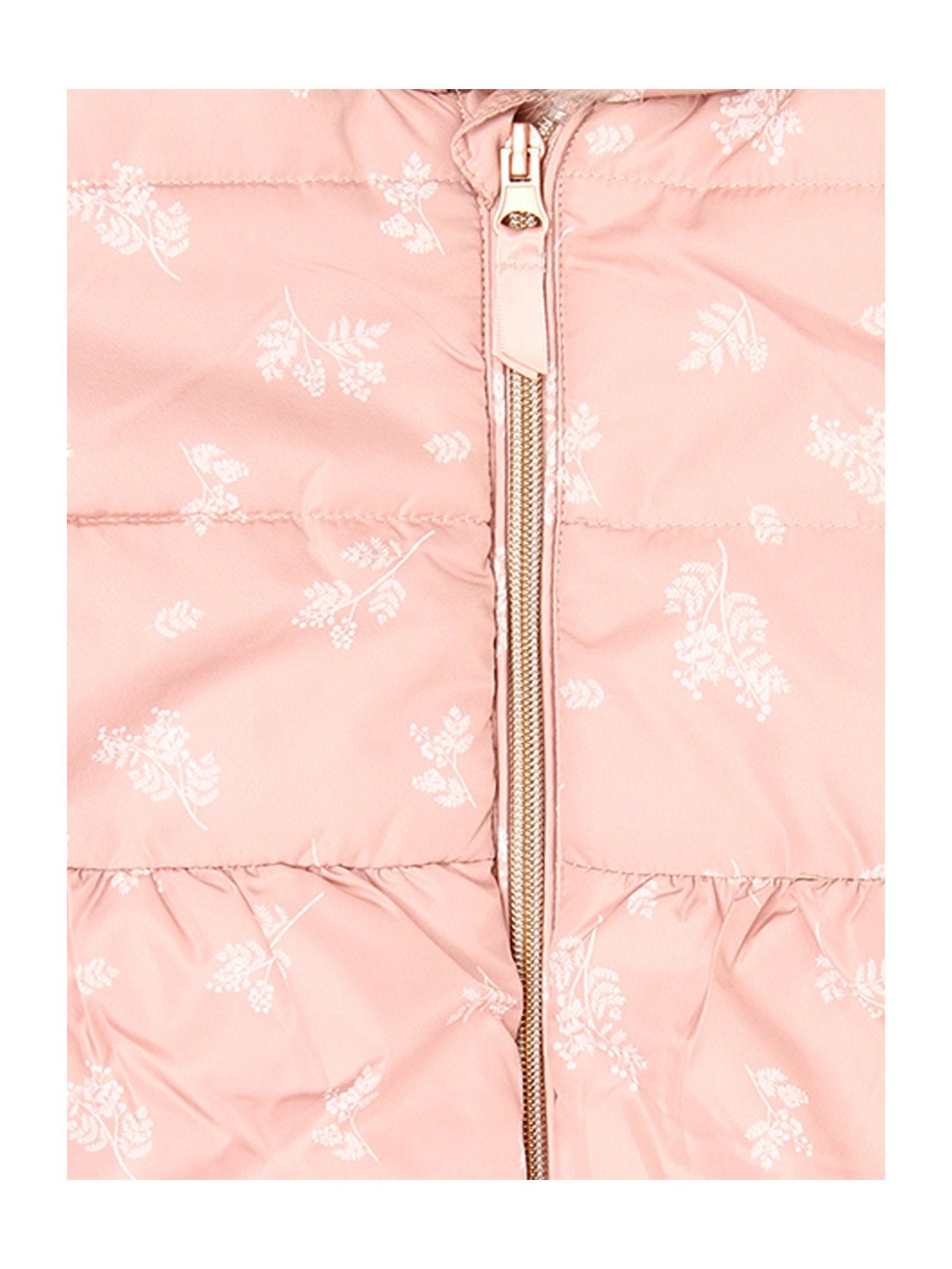 Mothercare Kids Peach Floral Print Full Sleeves Padded Jacket