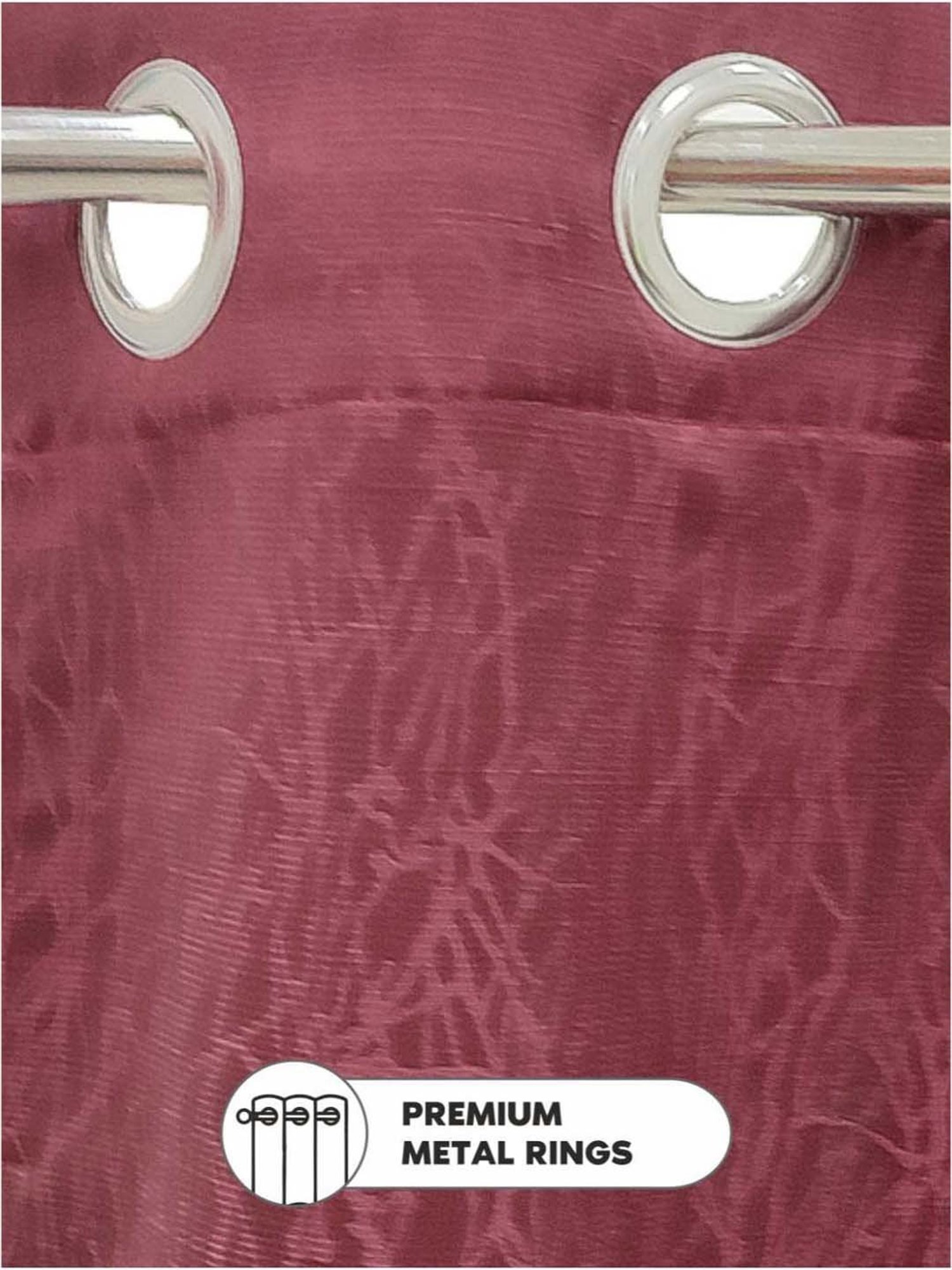 Bianca D`ROMANIO Maroon Faux Silk 5 Ft. Window Curtain