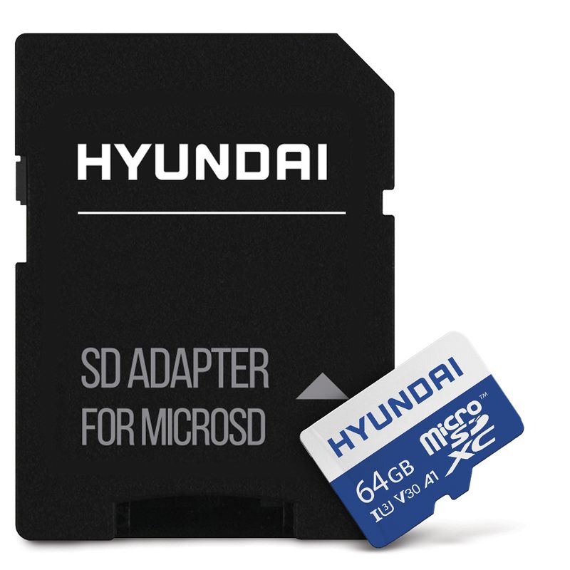 Hyundai 64GB microSDXC UHS-I Memory Card with Adapter, 90MB/s (U3) 4K Video, Ultra HD, A1, V30