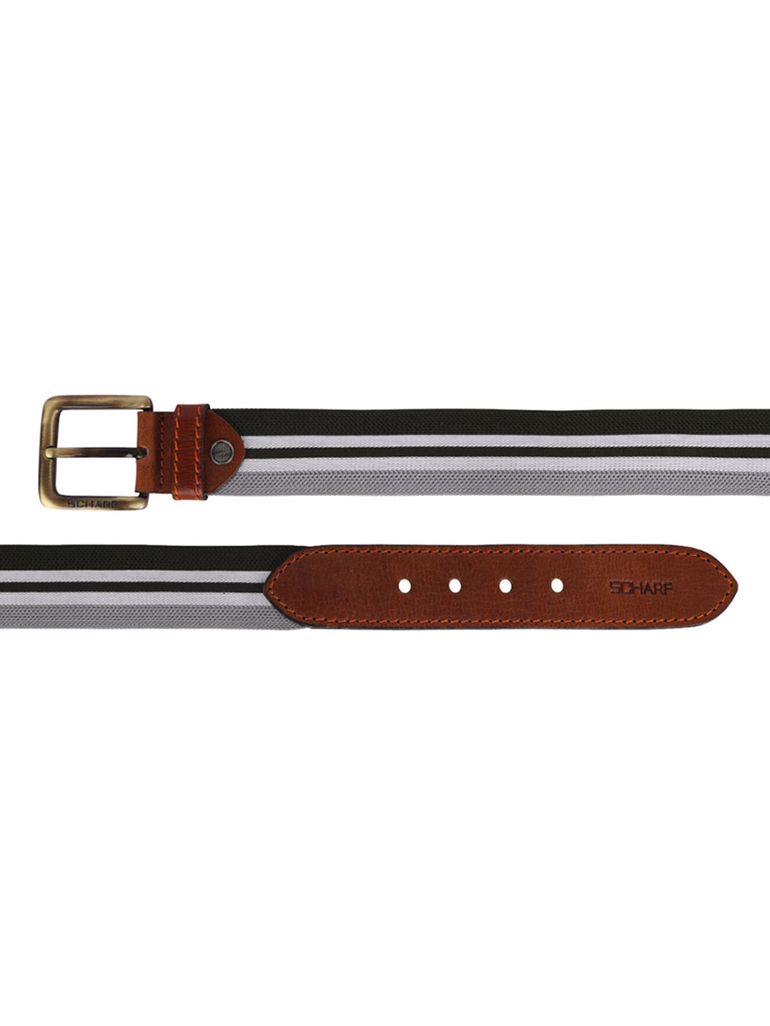 SCHARF Multicolor Twister Canvas Leather Casual Belt for Men