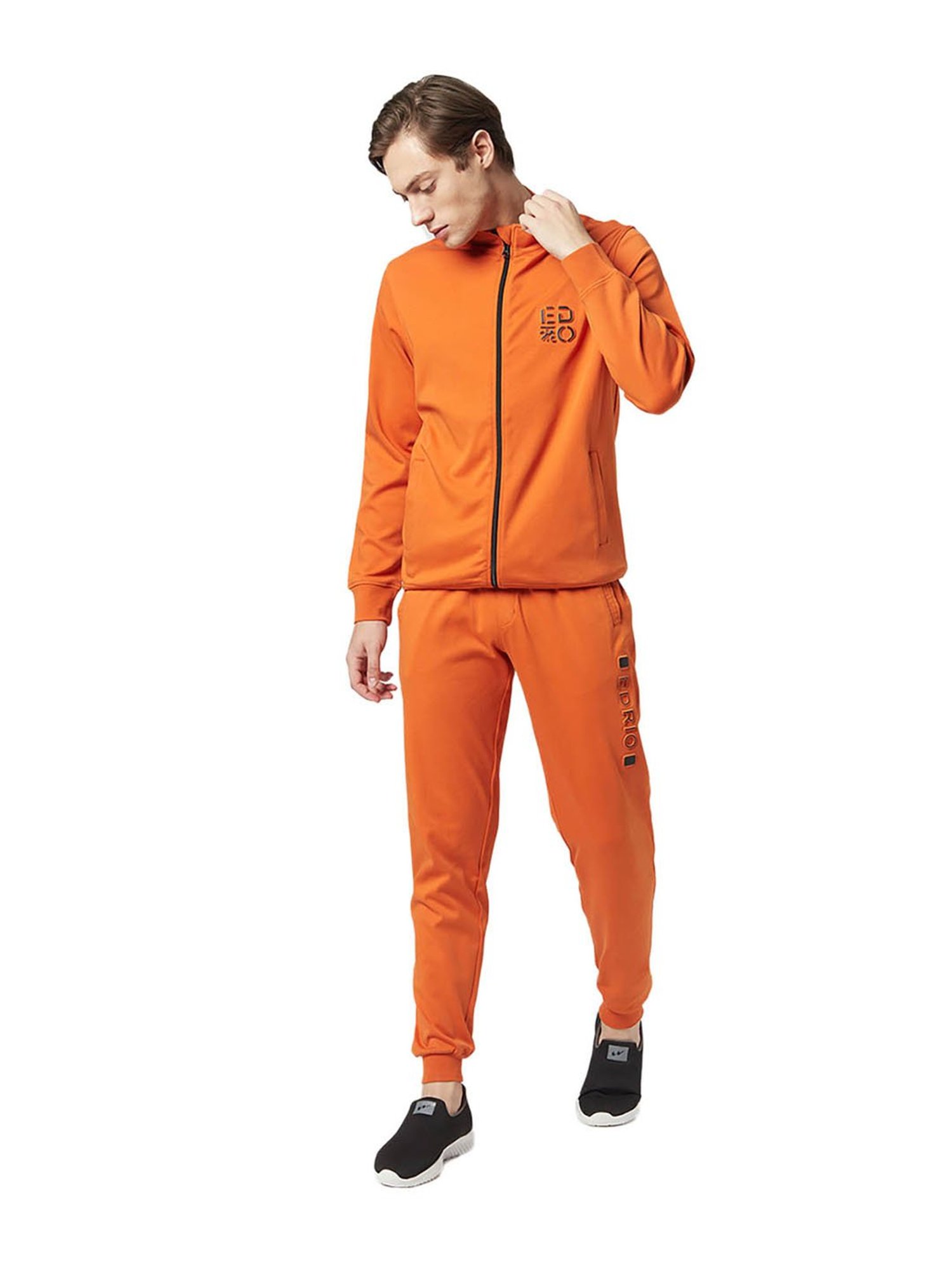EDRIO Orange Regular Fit Tracksuit