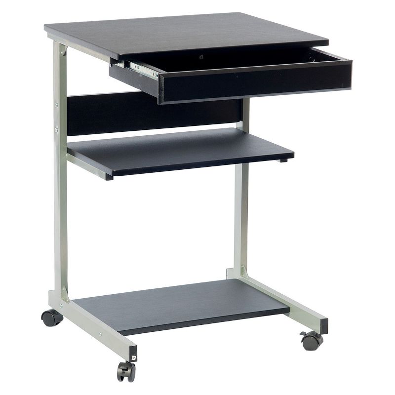 Rolling Laptop Cart with Storage Black - Techni Mobili