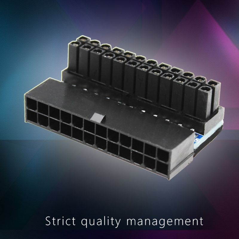 A TX 24Pin to 24Pin 90 degree Power Plug Adapter Motherboard Power Connectors Modular for Power Supply Cables