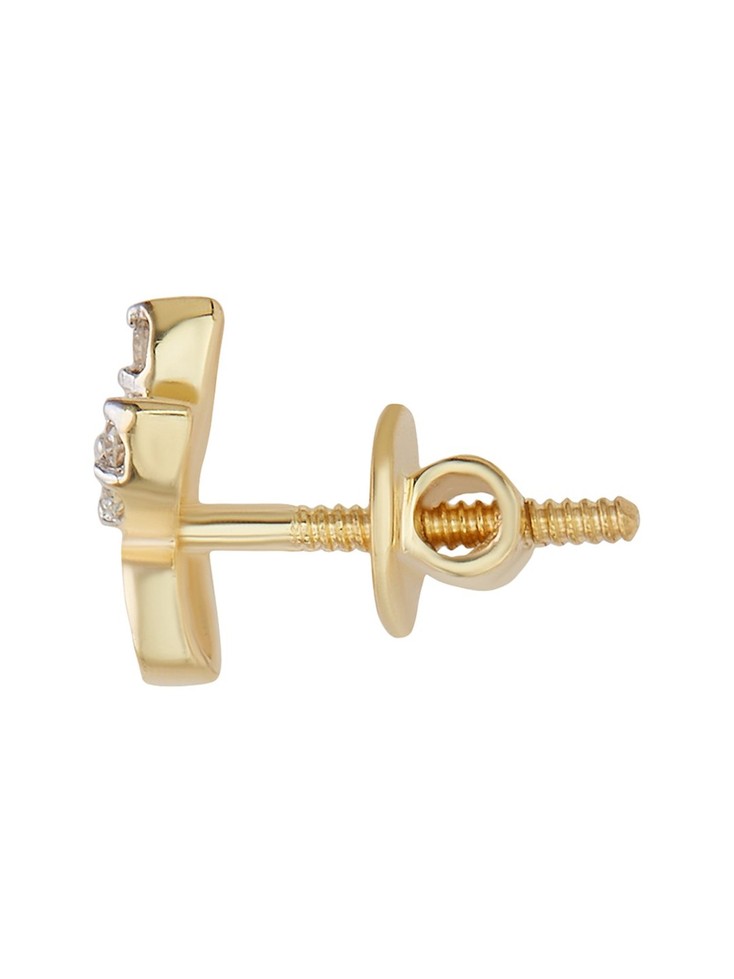 Waman Hari Pethe Jewellers 18k Gold & Diamond Earrings