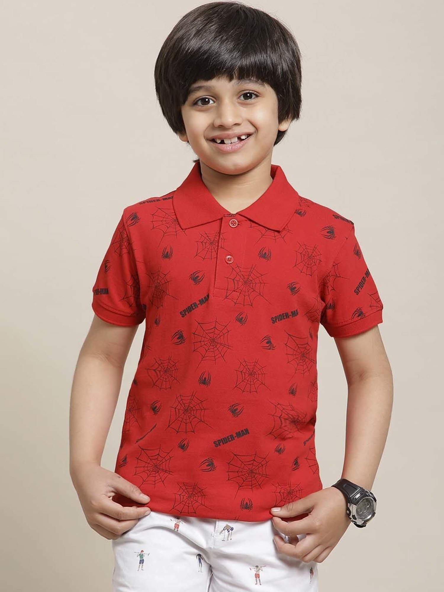 Pantaloons Junior Multicolor Cotton Striped Polo T-Shirt