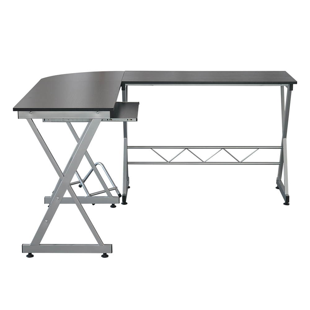 Computer Gaming Desk Wood Steel L-Shape Corner Laptop Table Workstation Office