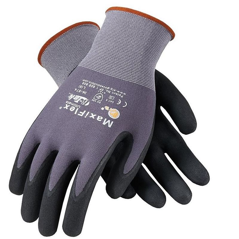 MaxiFlex Ultimate Nitrile Gloves, Gray/Black 34-874/M