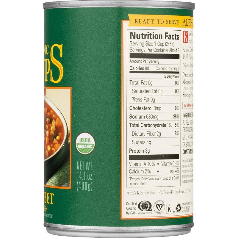 Amy's Organic Fat Free Alphabet Soup - 14.1oz