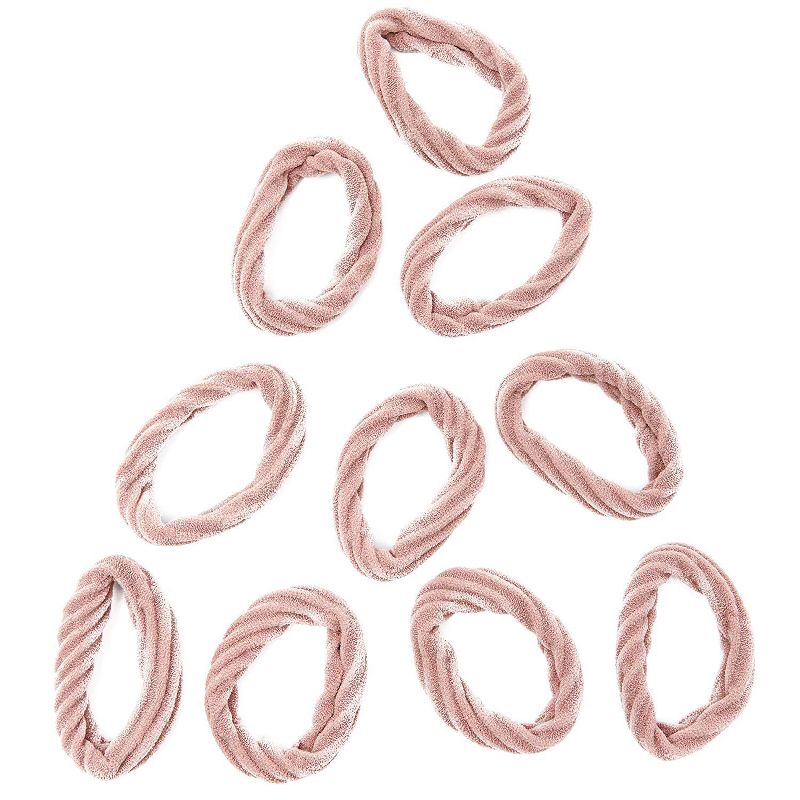 Juvale 100-Count Elastic Fabric Hair Ties 5.5" Dia, Soft and stretchy, 10 Colors