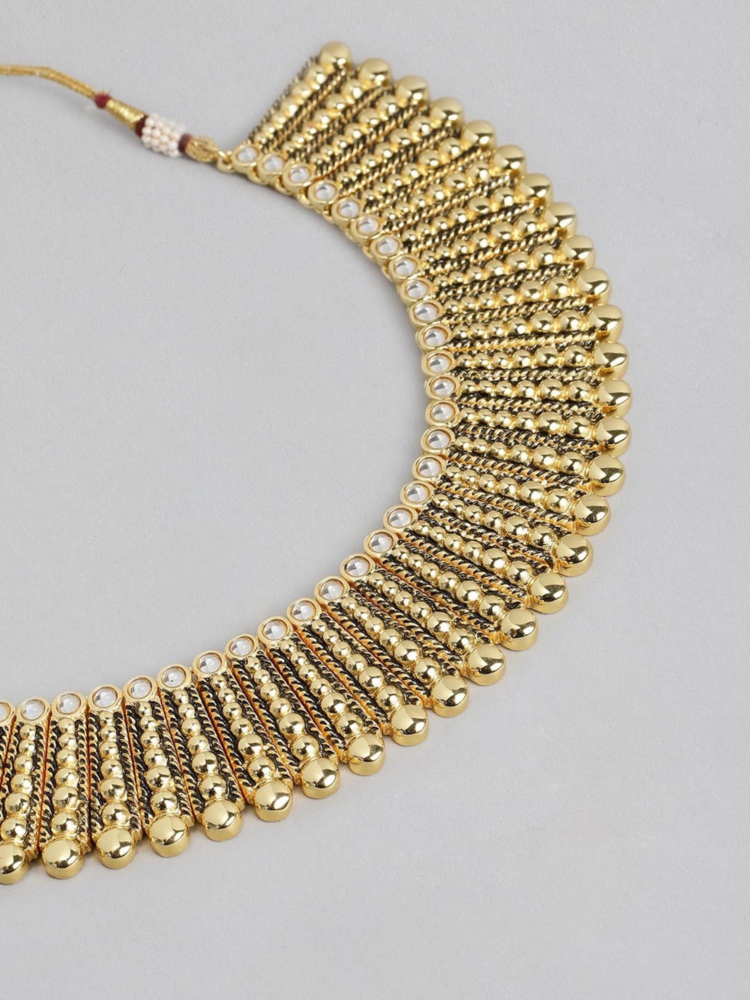 Estele Gold-Plated Traditional Kundan Necklace & Earring Set for Women