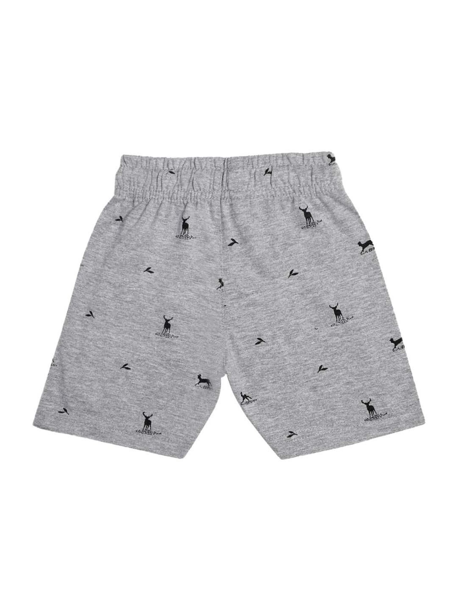 Proteens Kids Grey Cotton Printed Shorts