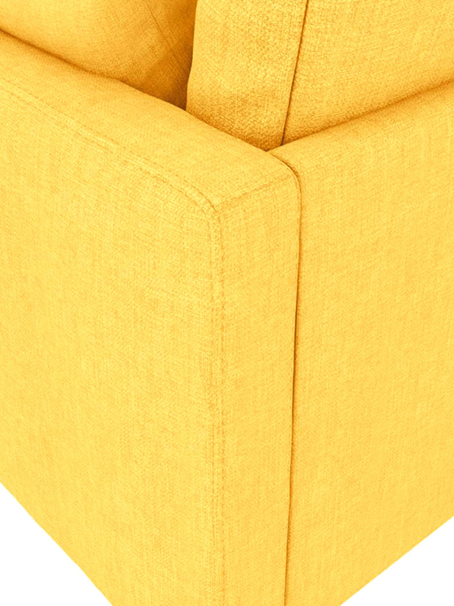 Trevi Duke Yellow Fabric & Neem Wood 6 Seater LHS Sectional Sofa