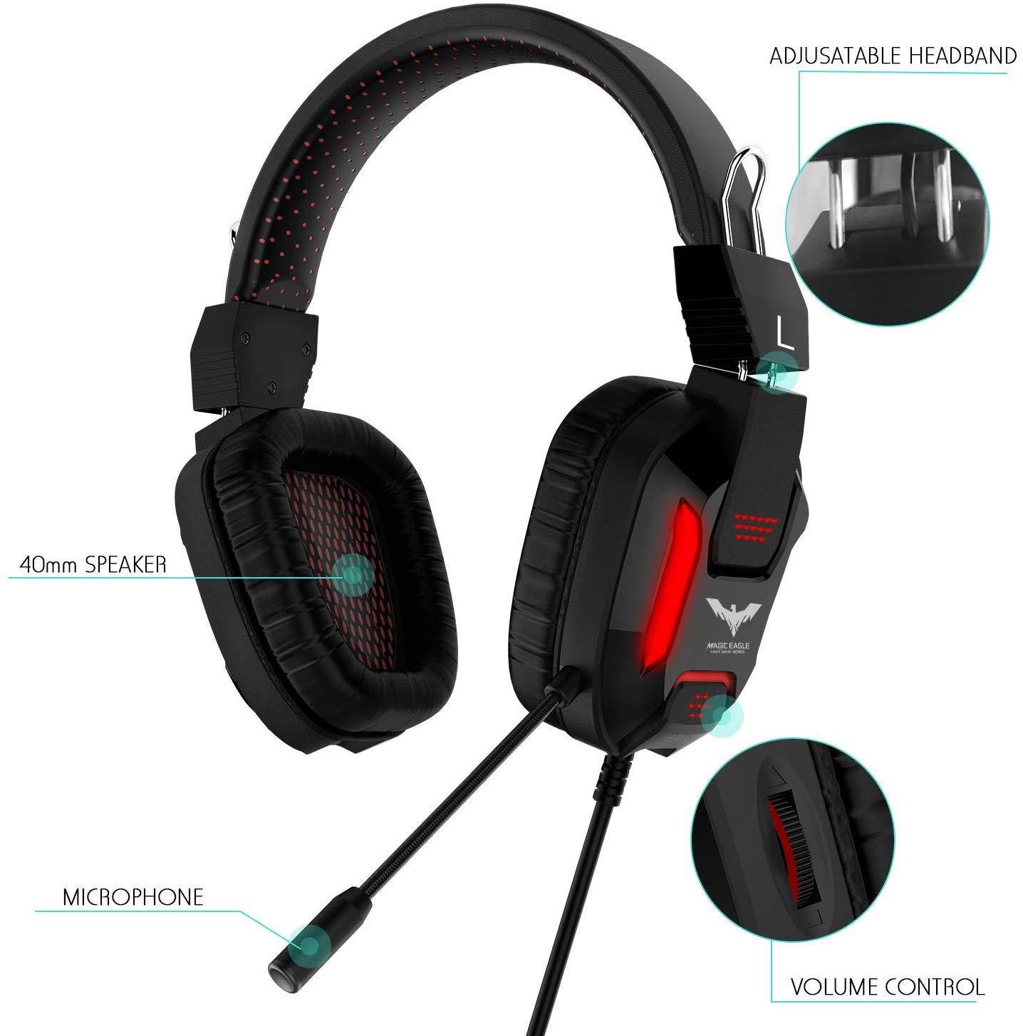 HAVIT Gaming Keyboard Mouse Headset & Mouse Pad Kit, Rainbow LED Backlit Wired, Over Ear Headphone with Mic for PC, Computer, Xbox ONE & PS4, Tablet, Mobile Phones