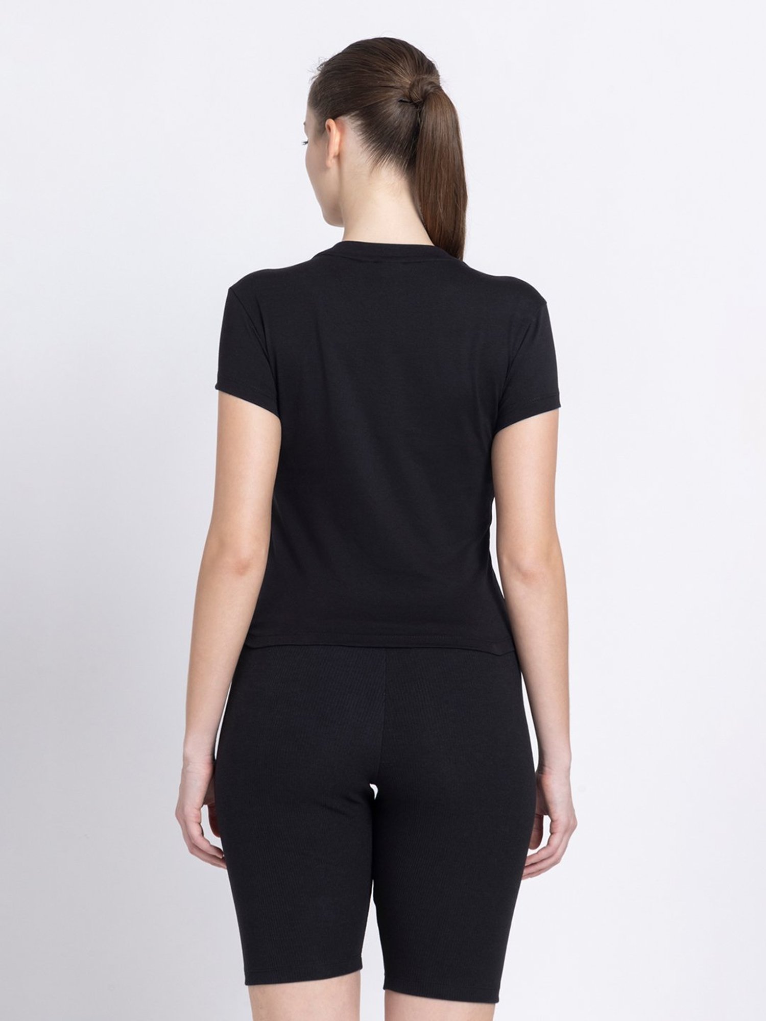 Adidas Originals Black Cotton Round Neck T-Shirt