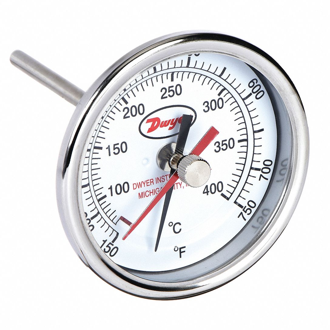 DWYER INSTRUMENTS BTM3408D Bimetal Thermom,3 In Dial,150 to 750F