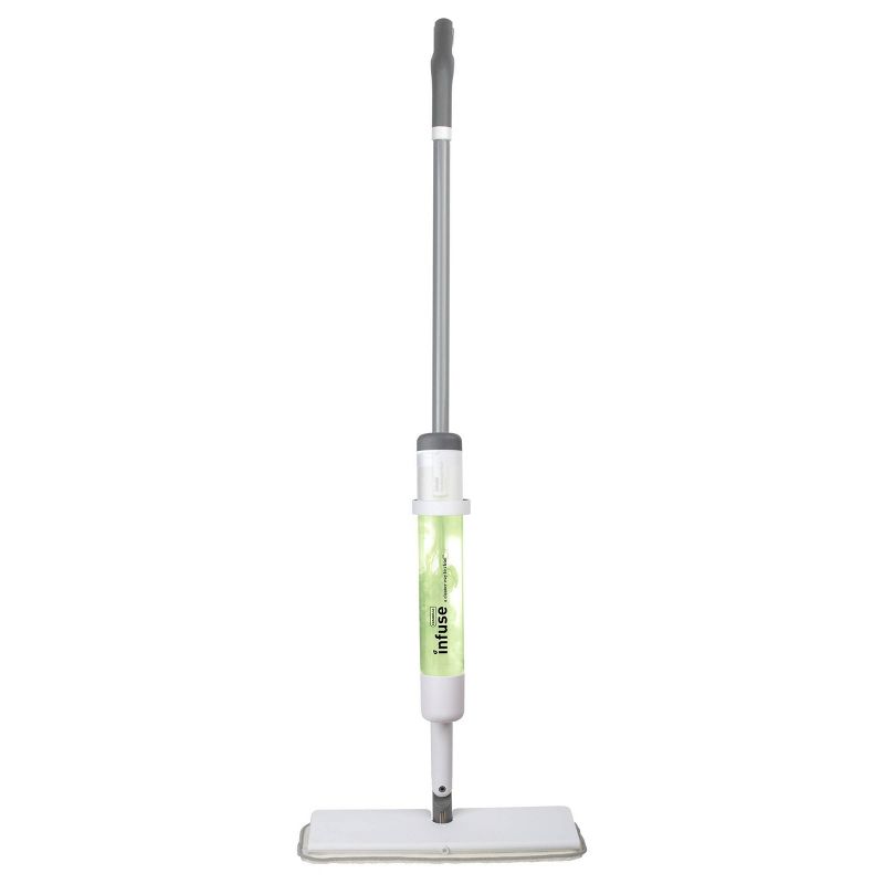 Casabella Infuse Hardwood Floor Spray Mop Kit - 1 Mop 1 Reusable Mop Pad 1 Floor Cleaner Concentrate - Lemongrass