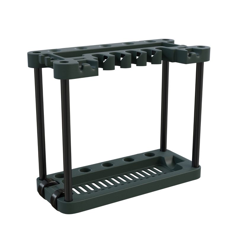 Stalwart Rolling Garden Tool Storage Rack Tower Black