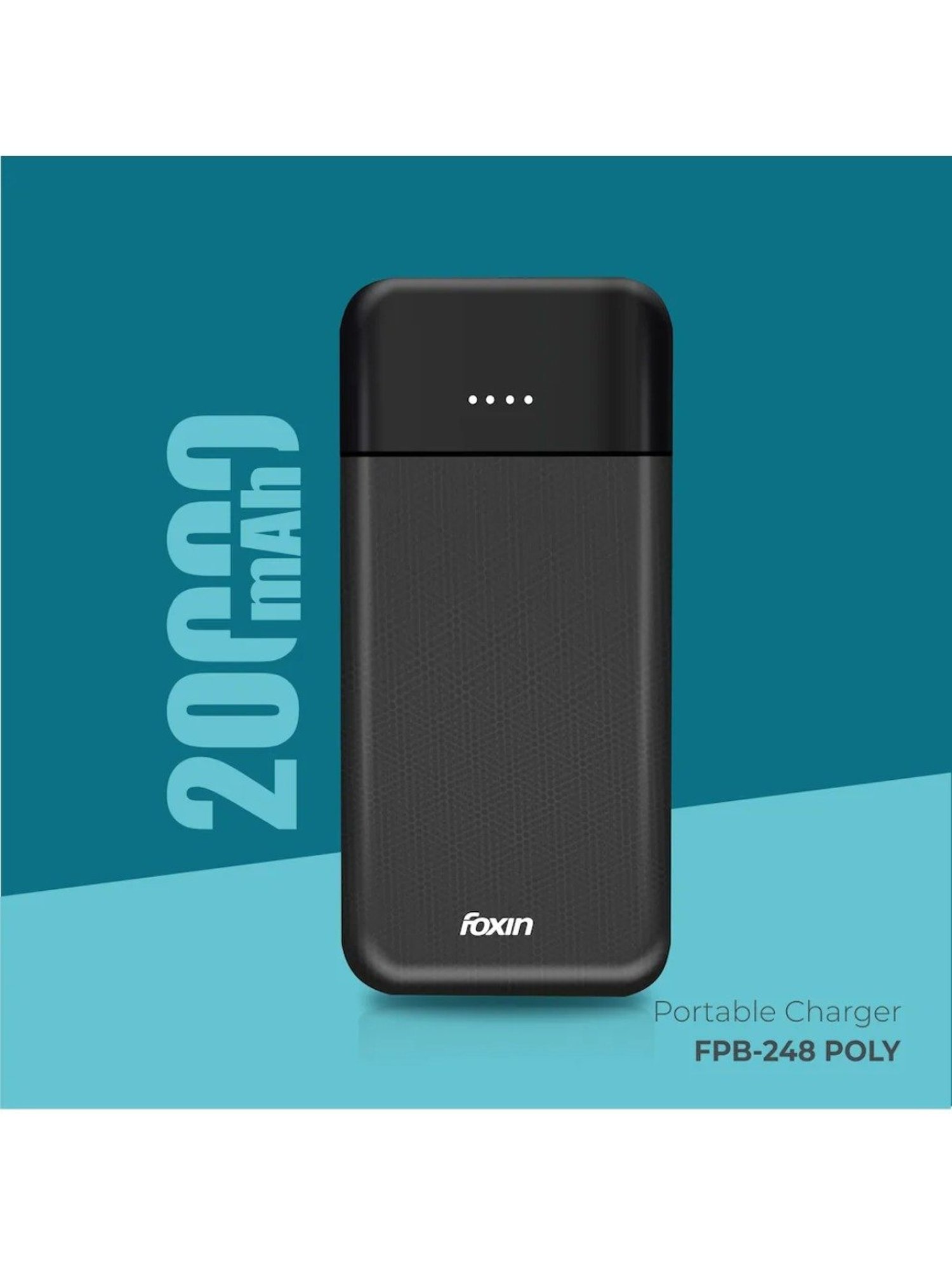 Foxin FPB 248 Poly 20000mAh Power Bank with Micro-USB & Type C input Port (Midnight Black)