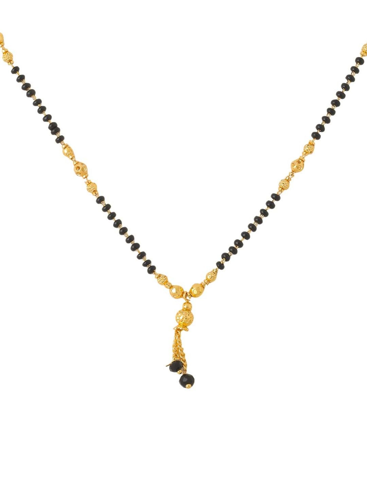 NVR Ethnic Gold-Plated Beaded Mangalsutra for Women