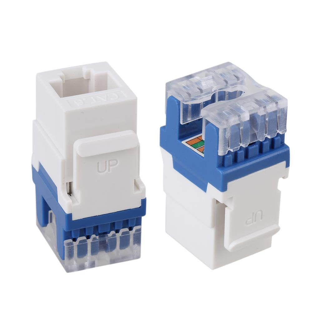 5pcs Cat6 RJ45 Gigabit Coupler Adapter For Keystone Panel 180&deg;