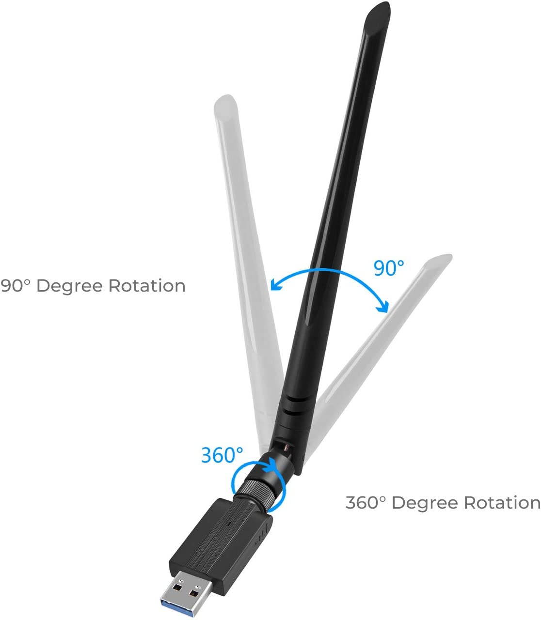 AC600 USB WiFi Adapter, 600Mbps Dual Band 2.4/5Ghz (2.4G/150Mbps+5G/433Mbps) Wireless Adapter Network External Receiver, Mini WiFi Dongle for PC/Laptop/Desktop
